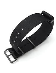 MiLTAT 20mm Thick Nato Watch Strap Ballistic Nylon, Matte Black, PVD Black Hardware, Outdoor Style