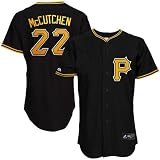 MLB Men's Pittsburgh Pirates Andrew Mccutchen Black Alternate Short Sleeve 6 Button Synthetic Replica Baseball Jersey Spring 2012  (Black, Large)