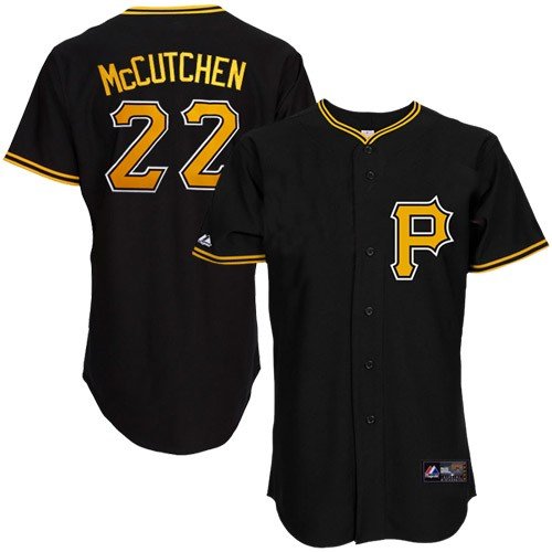 MLB Men's Pittsburgh Pirates Andrew Mccutchen Black Alternate Short Sleeve 6 Button Synthetic Replica Baseball Jersey Spring 2012  (Black, X-Large)