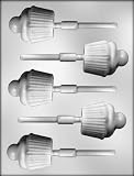 CK Products 2-1 4-Inch Cupcake with Cherry Sucker Chocolate Mold