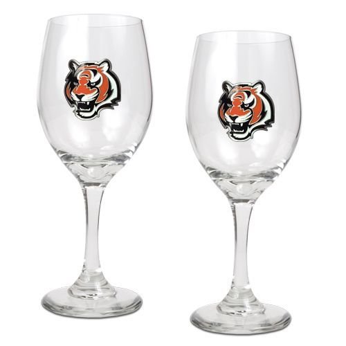 Cincinnati Bengals NFL 2pc Wine Glass Set - Primary Logo