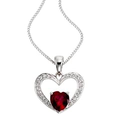 ZEEme Silver Damen-Anh�nger mit Kette  in 925/- Sterling Silber Herz mit 22 wei�en Zirkonia und einem synthetischen Rubin 45cm 500244175-45-1