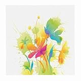 Glasses Cleaning Cloth Medium Sized 2-Sided of Watercolor Floral