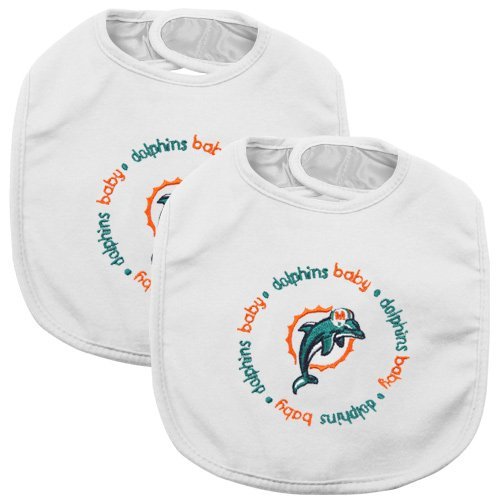 Baby Fanatic Team Color Bibs, Miami Dolphins, 2-Count