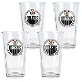 Edmonton Oilers 4pc Pint Ale Glass Set NHL Hockey