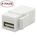 YinXiong (5-Pack) Keystone USB 2.0 Jack Female to Female Connector Coupler Adapter