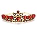 Vinjewelry Evie Descendants 2 Crown Red Heart Tiara Evie Costume Gold Tiara Christmas Halloween for Kids