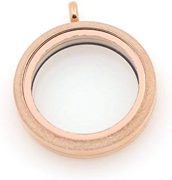 Lefeng 30mm Rose Gold Stainless Steel Silver Floating Locket Free 18''+2'' Long Rolo Necklace Free Shipping