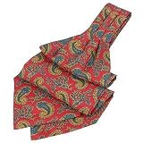 Forzieri Ornamental Paisley Design Pure Silk Ascot Red