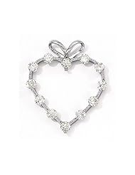 14K White Gold Diamond Heart Pendant (chain NOT included)