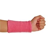Search : (Price/pair)GOGO Thick Solid Color Extra long 6 inch Pink wristband, Sweatband