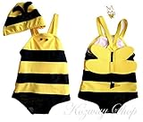 【Upwing】 ミツバチ水着 帽子とのセット (80cm-90cm)