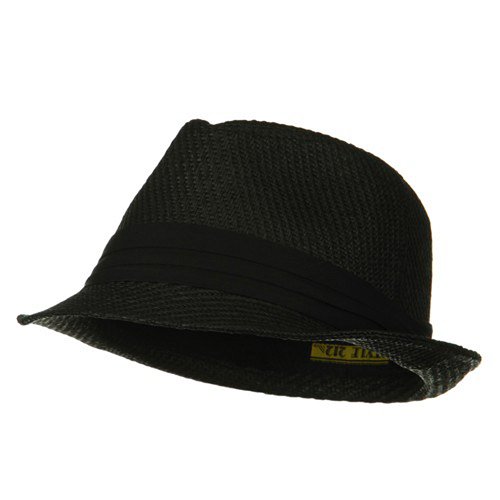 Over Size Fedora Hat - Black Black Band W08S58F