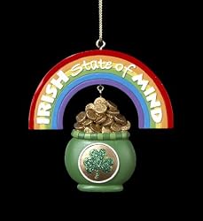 Luck of the Irish Rainbow & Pot of Gold St. Patricks Day Christmas Ornament