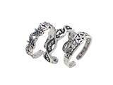 Set of Three Sterling Silver Toe Rings