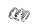 Set of Three Sterling Silver Toe Rings