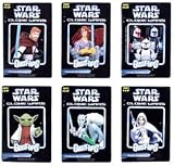Star Wars Clone Wars Bust Ups Figures Set of 6 (Obi-wan, Skywalker, Amidala, Yoda, Grievous, Trooper)