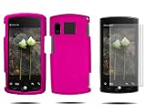 ( 2 Piece Combo Pack) Fortress Brand HOT PINK Silicone Gel Skin Case / Rubber Soft Sleeve Protector Cover + Crystal Clear Invisible Shield Screen Protector For Kyocera M6000, Sanyo Zio (metropcs & Cricket) Plus Free Lanyard ( Neck strap).