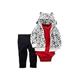 カーターズ Carter's ロンパース ボディスーツ ＆ フリース カーディガン フード付き 長袖 ＆ パンツ 豪華3点セット 3-Piece Fleece Cardigan Set NB (50-