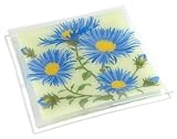 Peggy Karr 10-Inch Glass Asters Square Plate