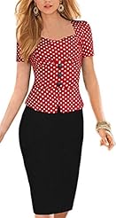 Short Cotton Summer Polka Dot Print Short Sleeves  Dress