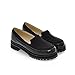 Charm Foot Fashion Womens Platform Mid Heel Loafers Shoes