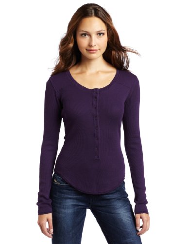 C&C California Womens Stretch Thermal Henley, Regal, Small SP