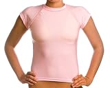 Women's UV Rash Guard Shirt - Cap Sleeved Pink