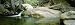 Arroyo Hondo Creek Flowing into a Green Pool Through Sandstone Rocks Photographic Poster Print, 120x40