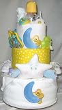 3 Tier Moon and Star Baby Diaper Cake