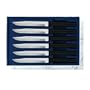 Rada Cutlery Six Utility Steak Knives Gift Set, 6 Pc Boxed Set, Made in USA, Dishwasher Safe Black Handles (G206)