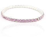 Sterling Silver Swarovski® Tennis Bracelet with Light Rose Crystals