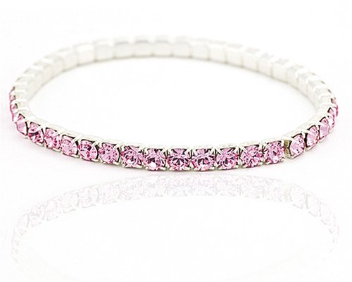 Sterling Silver Swarovski® Tennis Bracelet with Light Rose Crystals