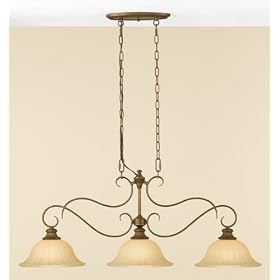 Murray Feiss Somerset F2399 3BRB Round (16H x 40W) Pool Table 3-LT 300w Pendant in British... by Murray Feiss