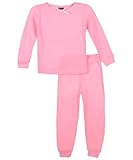 Snozu Basics Girls 2-Piece Performance Thermal Long Underwear (Sizes 2T - 4T) - light pink, 3t