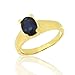 Ladies Single oval Sapphire Ring in 14k Yellow Gold (TCW 1.55)., Size 7.25