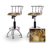 2 24"-29" Leopard Animal Print Seat Chrome Adjustable Specialty / Custom Ba ....