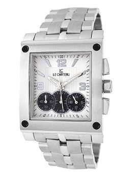 Le Chateau Men's Sports Chronograph Watch #5402M (White Dial/Black Sub Dials)