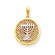 14k & Rhodium Mesh Menorah Pendant
