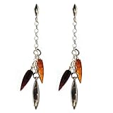 Fantasy Collection Multicolor Amber and Sterling Silver Pretty Earrings