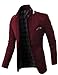 H2H Mens Fashion Slim Fit Blazer with Button Strap Collar