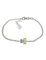 14k White Gold Peridot and Blue Topaz Butterfly Bracelet