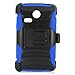 LG Sunrise (LG L15G) / LG Lucky (LG L16G) Phone Case, Luxca (Tm) LG Sunrise (LG L15G) / LG Lucky (LG L16G) (Straight Talk) Xtreme Heavy Duty Hybrid Armor Dual Layer Rhino Kickstand Belt Holster Combo Rugged Case Tuff Verge Dynamic + Stylus Touch Screen Pen (Blue / Black XTM)