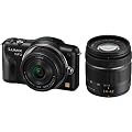 Panasonic Lumix DMC-GF3WEG-K Systemkamera (12 Megapixel, 7,5 cm (3 Zoll) Touchscreen, LiveView, bildstabilisiert) schwarz inkl. Lumix G Vario PZ 14-42mm und 14mm Objektive