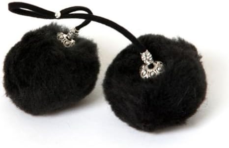 Huggrz Junior Womens Black Fluffy Faux Fur Accessories Boot Pom Poms