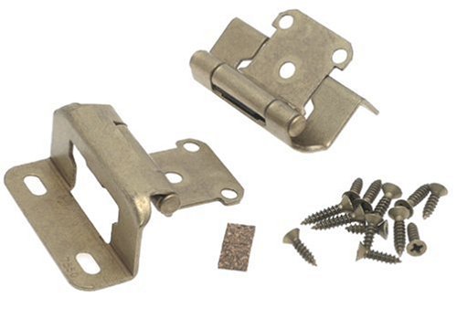 Amerock BP7550-BB Self-Closing, Partial Wrap 1/2-Inch Overlay Hinge, Burnished Brass