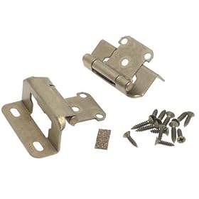 Amerock BP7550-BB Self-Closing, Partial Wrap 1/2-Inch Overlay Hinge, Burnished Brass