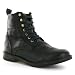 J Shoes Manor Black Leather Mens Ankle Boots