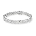 Glistening Three Row Sterling Silver CZ Tennis Bracelet