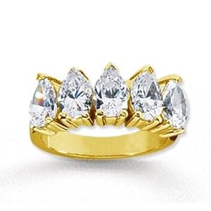 18k Yellow Gold 5 Stone 3 3/4Ct Diamond Anniversary Band 18k Yellow Gold 5 Stone 3 3/4Ct Diamond Anniversary Band